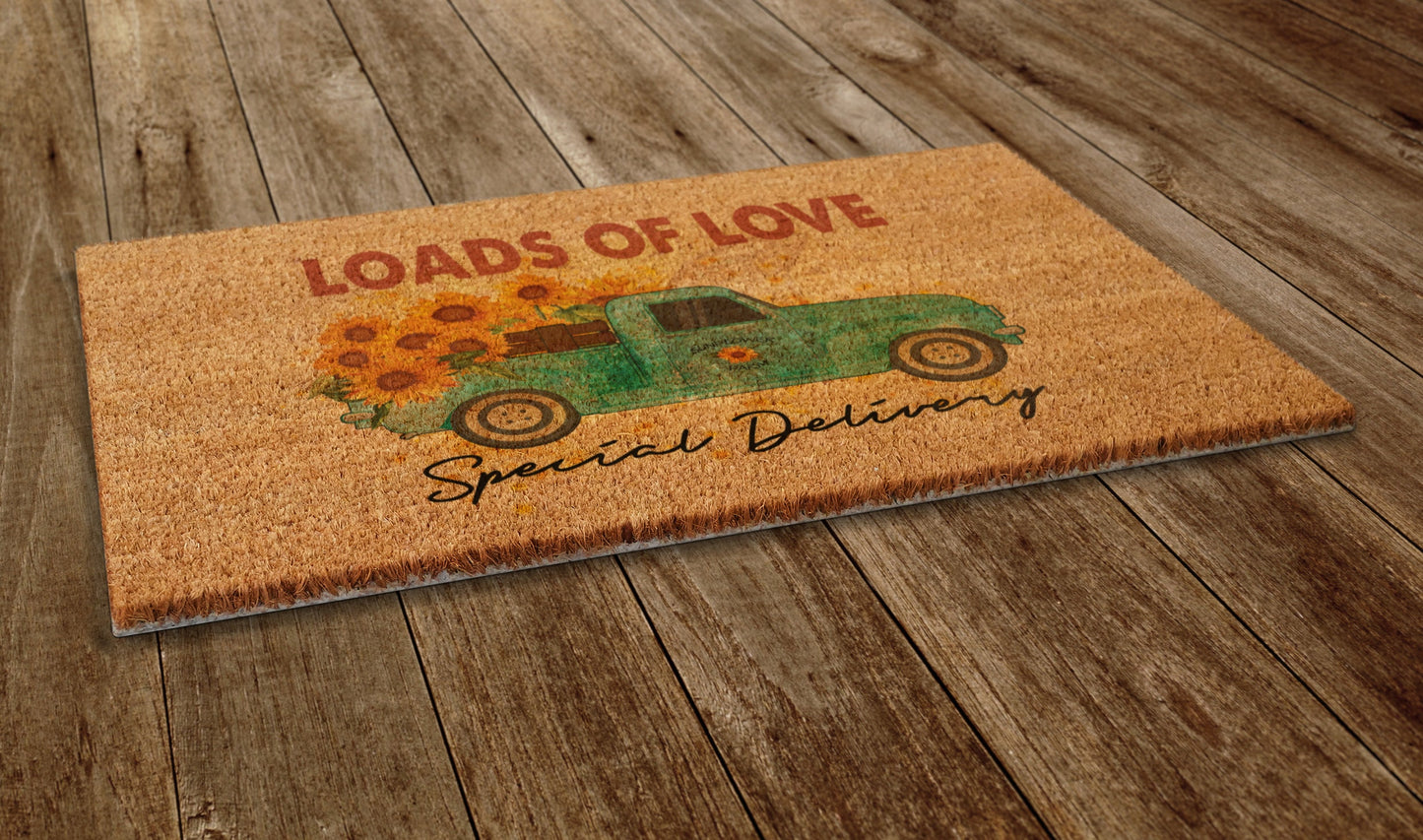 Loads of Love Door Mat, Spring Door Mats, Farmhouse Doormat, Loads of Love Spring Doormats, Funny Doormat, Welcome Mats