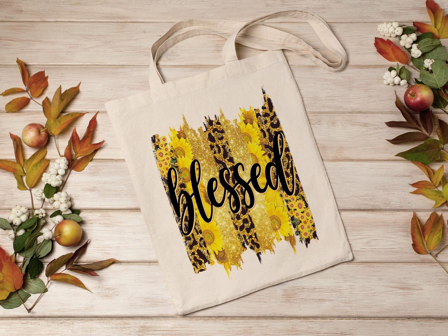Blessed Cotton Canvas Tote Bag Spring Sunflower Cotton Canvas Tote Bags