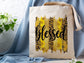 Blessed Cotton Canvas Tote Bag Spring Sunflower Cotton Canvas Tote Bags