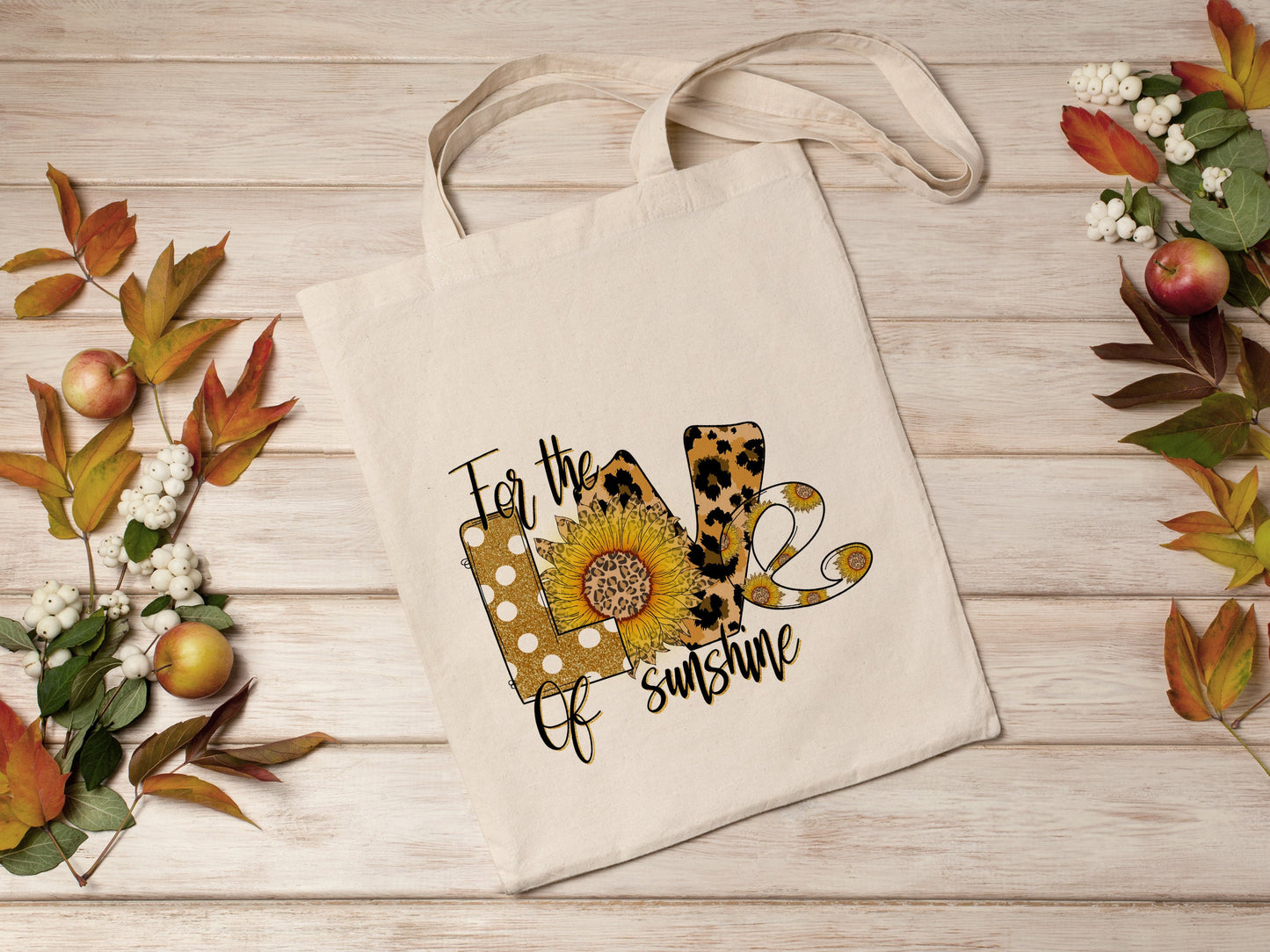 Love Sunflower Cotton Canvas Tote Bag Love Spring Cotton Canvas Tote Bags