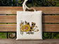 Love Sunflower Cotton Canvas Tote Bag Love Spring Cotton Canvas Tote Bags