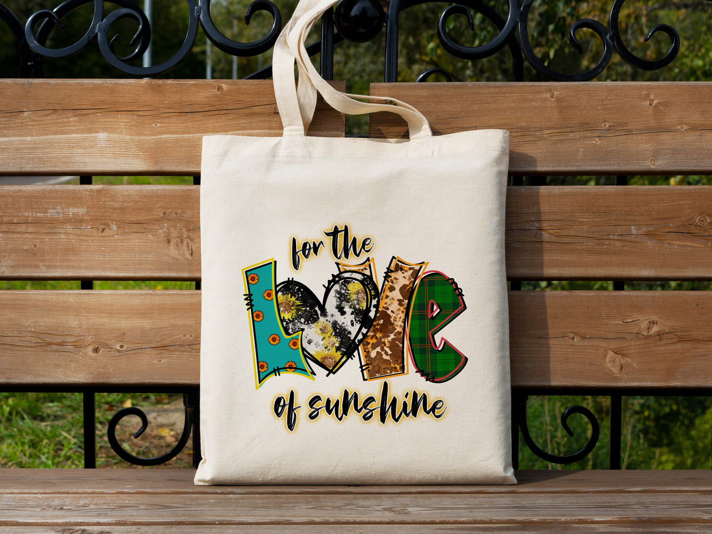 Love of Sunshine Cotton Canvas Tote Bag Love Spring Cotton Canvas Tote Bags