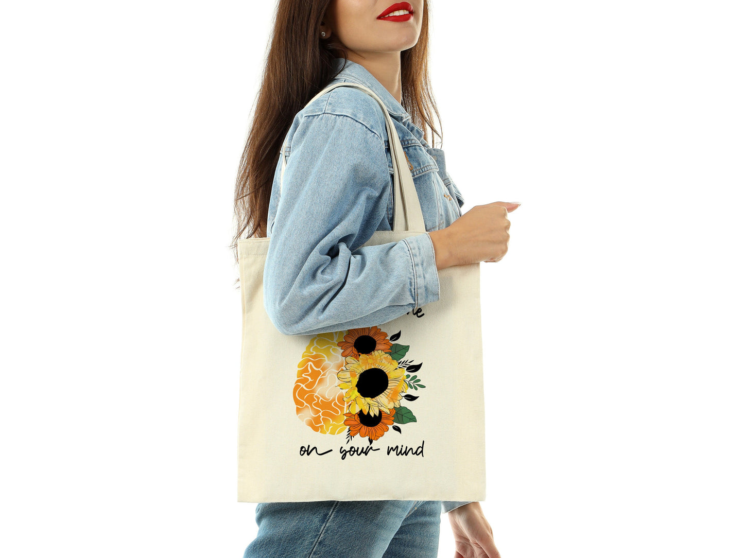 Let The Sunshine on Your Mind Cotton Canvas Tote Bag Be Kind Cotton Canvas Tote Bags