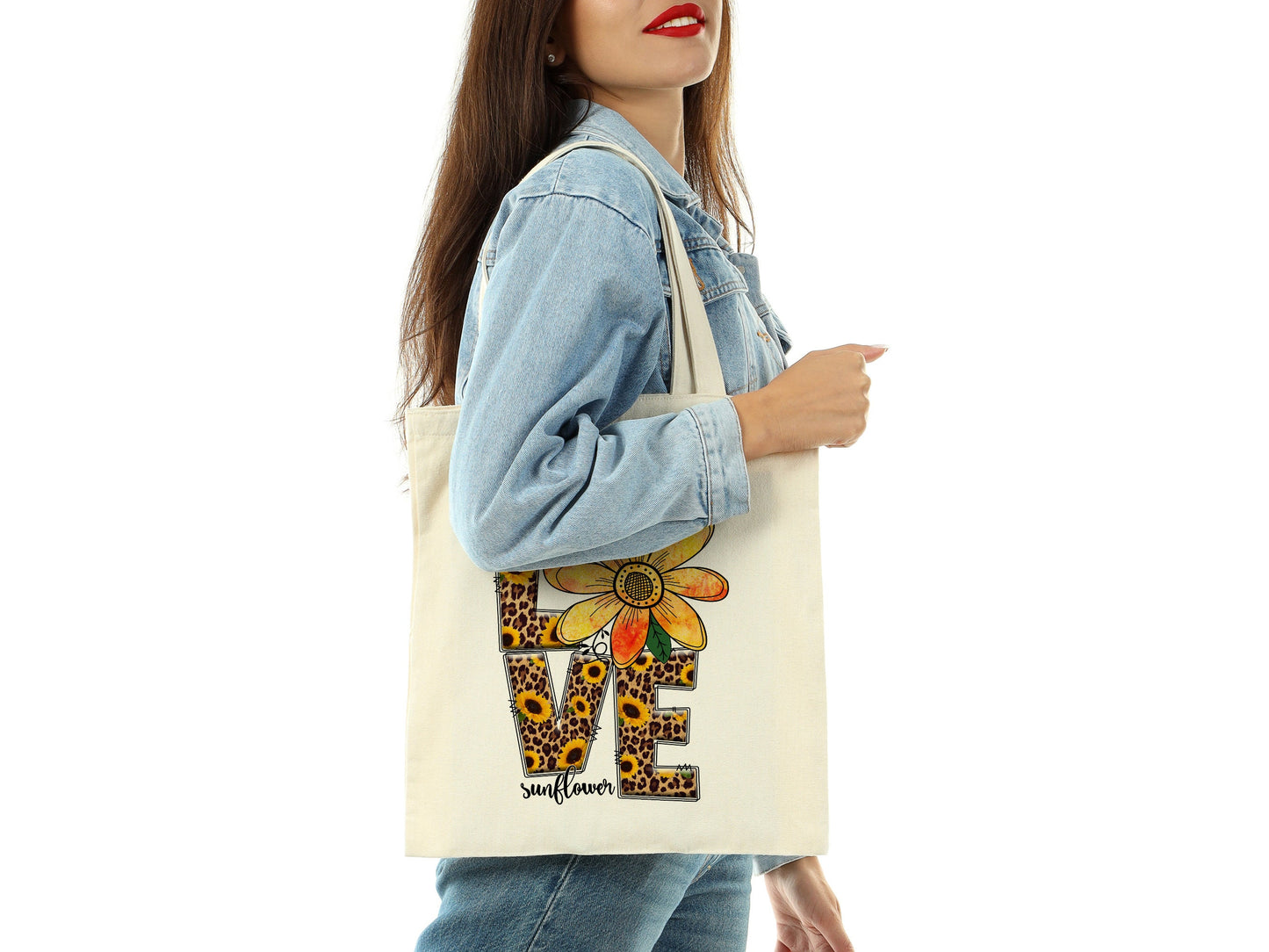 Love of Sunflower Cotton Canvas Tote Bag Love of Sunflower Cotton Canvas Tote Bags