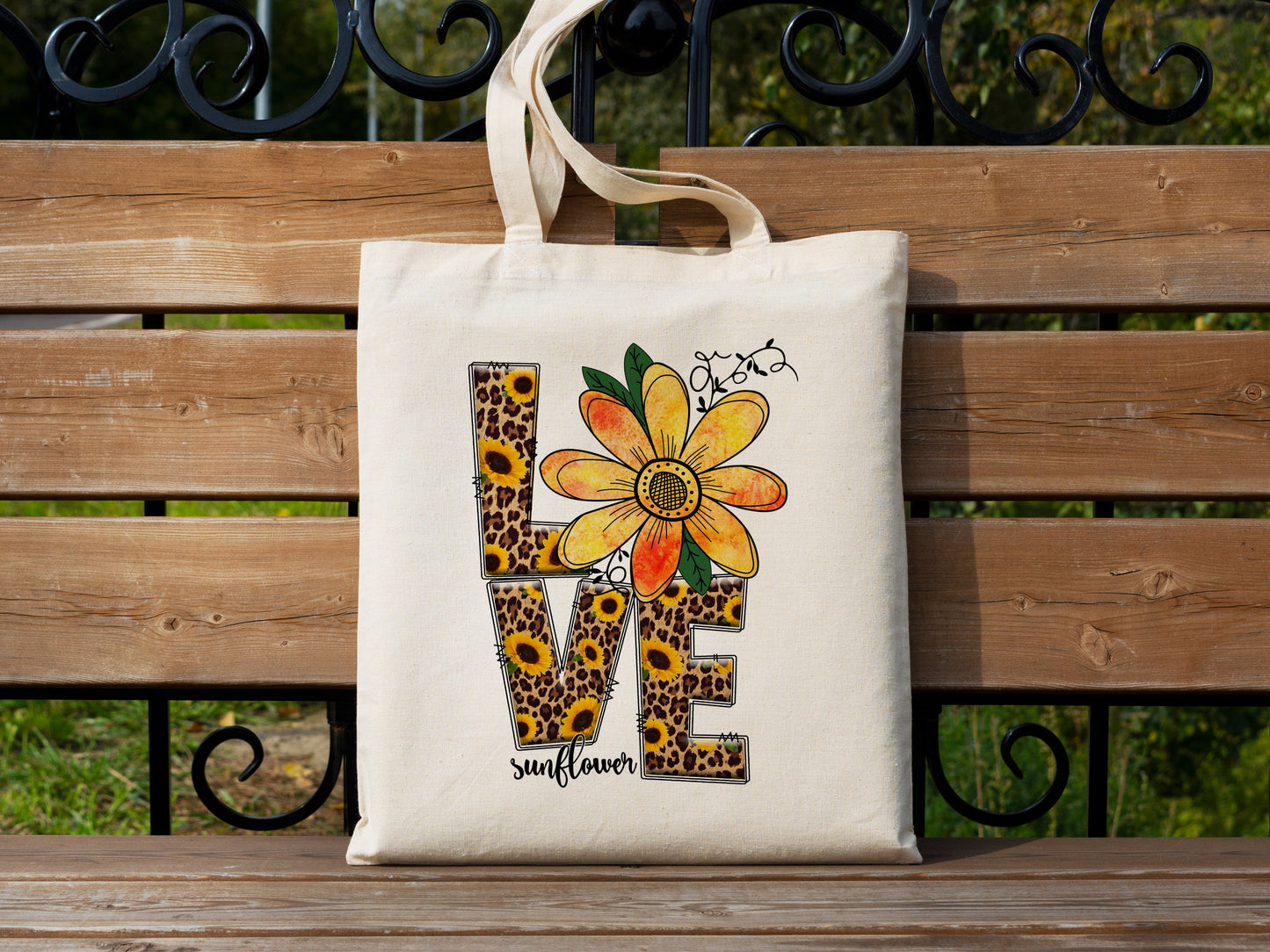 Love of Sunflower Cotton Canvas Tote Bag Love of Sunflower Cotton Canvas Tote Bags