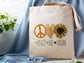 Peace Love Sunshine Cotton Canvas Tote Bag Peace Love Sunshine Cotton Canvas Tote Bags