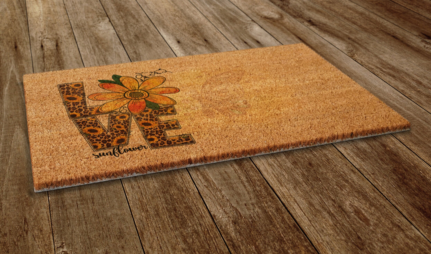 Love of Sunflowers Door Mat, Spring Door Mats, Farmhouse Doormat, Love Spring Doormats, Funny Doormat, Welcome Mats