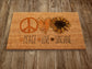 Peace Love Sunshine Door Mat, Spring Door Mats, Farmhouse Doormat, Love Spring Doormats, Funny Doormat, Welcome Mats
