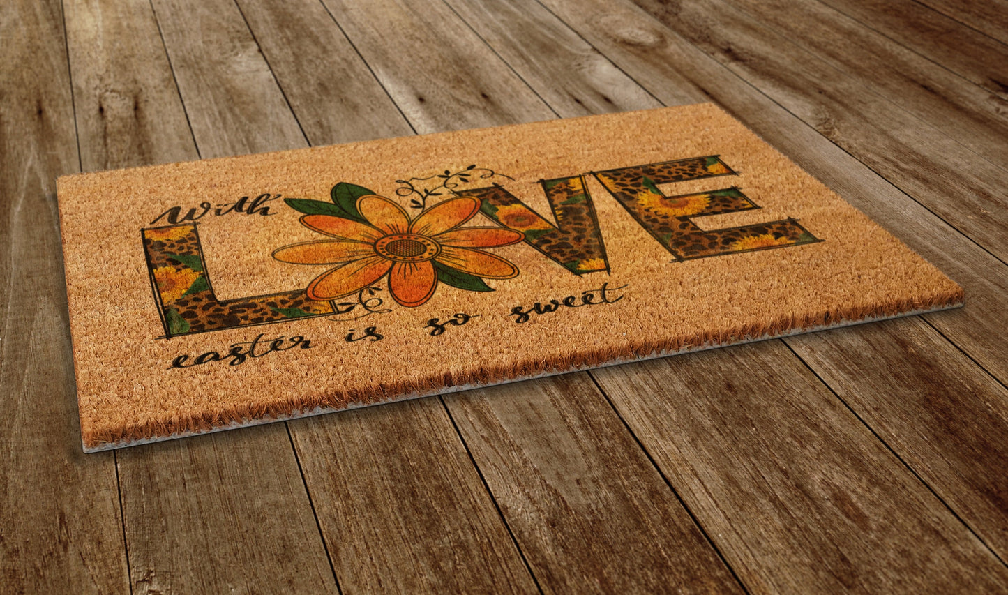 Love Easter Coir Door Mat, Spring Door Mats, Farmhouse Doormat, Love Spring Doormats, Funny Doormat, Welcome Mats