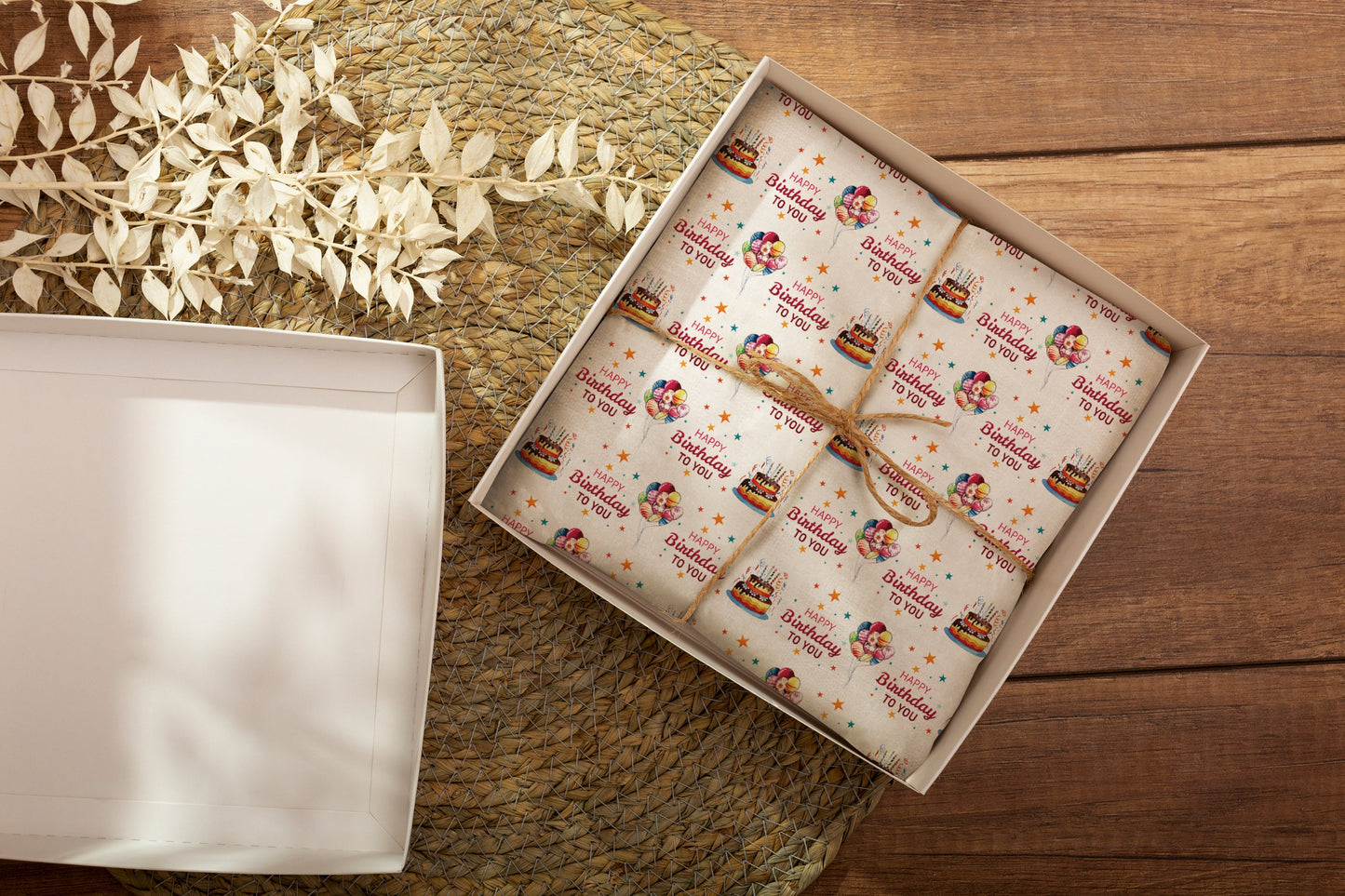 Happy Birthday Pattern Gift Wrapping Paper, Happy Birthday Wrapping Paper, Birthday Wrapping Paper