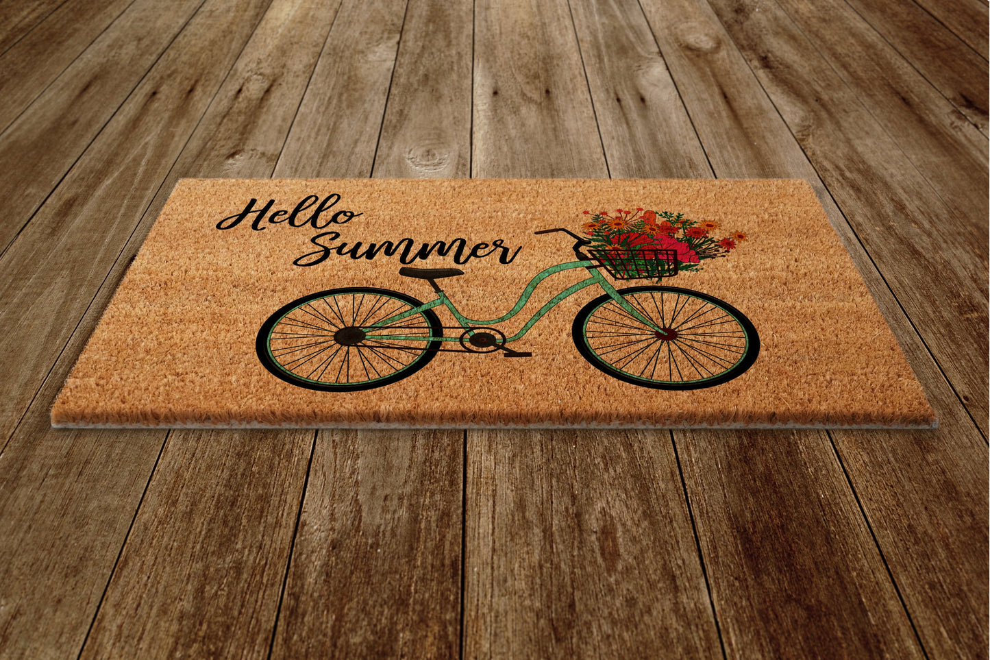 Hello Summer Door Mat, Hello Summer Welcome Coir Door Mats, Funny Doormat, Welcome Outdoor Mat