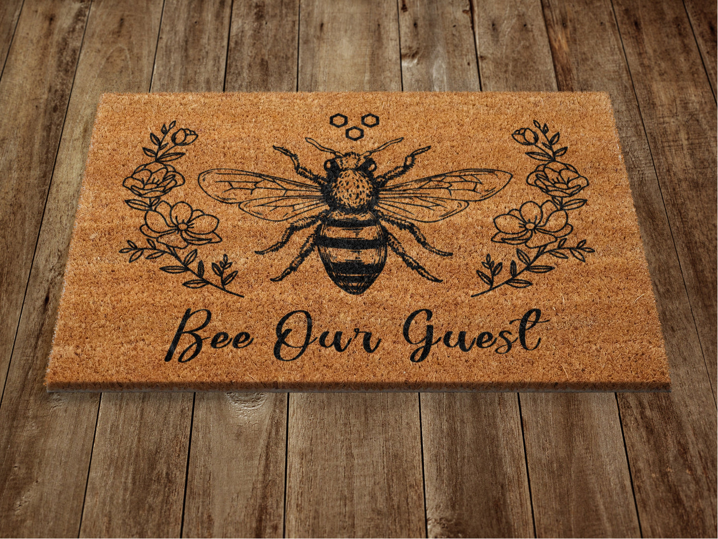 Bee Our Guest Door Mat, Bee Spring Door Mats, Funny Doormat, Welcome Mats