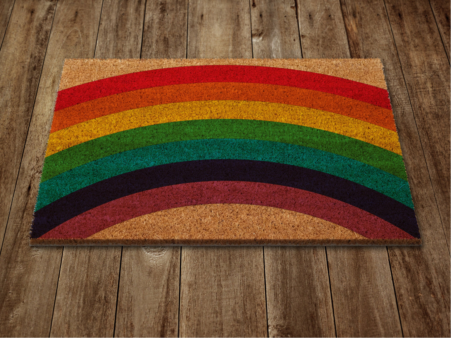 Big Rainbow Door Mat, Rainbow Coir Door Mats, Big Funny Rainbow Doormat, Welcome Rainbow Outdoor Mat
