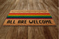 All Are Welcome Door Mat, All Rainbow  Coir Door Mats, Funny Rainbow Doormat, Welcome Rainbow Outdoor Mat