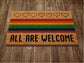 All Are Welcome Door Mat, All Rainbow  Coir Door Mats, Funny Rainbow Doormat, Welcome Rainbow Outdoor Mat