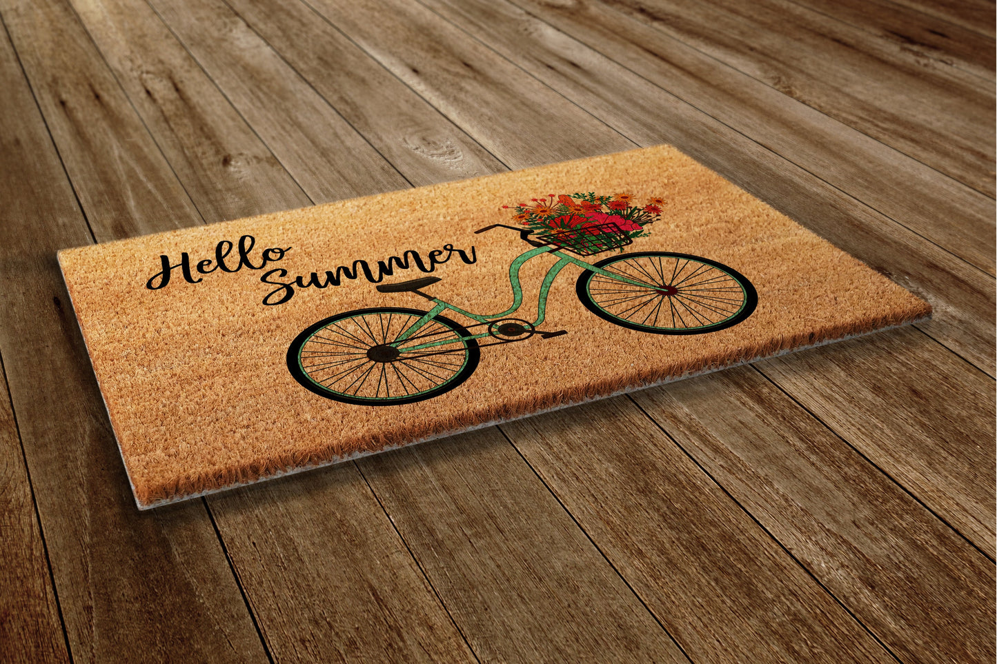 Hello Summer Door Mat, Hello Summer Welcome Coir Door Mats, Funny Doormat, Welcome Outdoor Mat