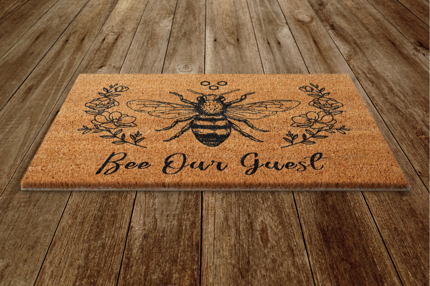 Bee Our Guest Door Mat, Bee Spring Door Mats, Funny Doormat, Welcome Mats