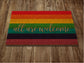 Rainbow All are Welcome Door Mat, Rainbow Coir Door Mats, Funny Rainbow Doormat, Welcome Rainbow Outdoor Mat