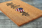 Welcome USA Doormat, USA Flag Hearth Mat, Patriotic Door Mats, Funny Doormat, Patriotic Flag Welcome Mats, US Flag Coir Doormat