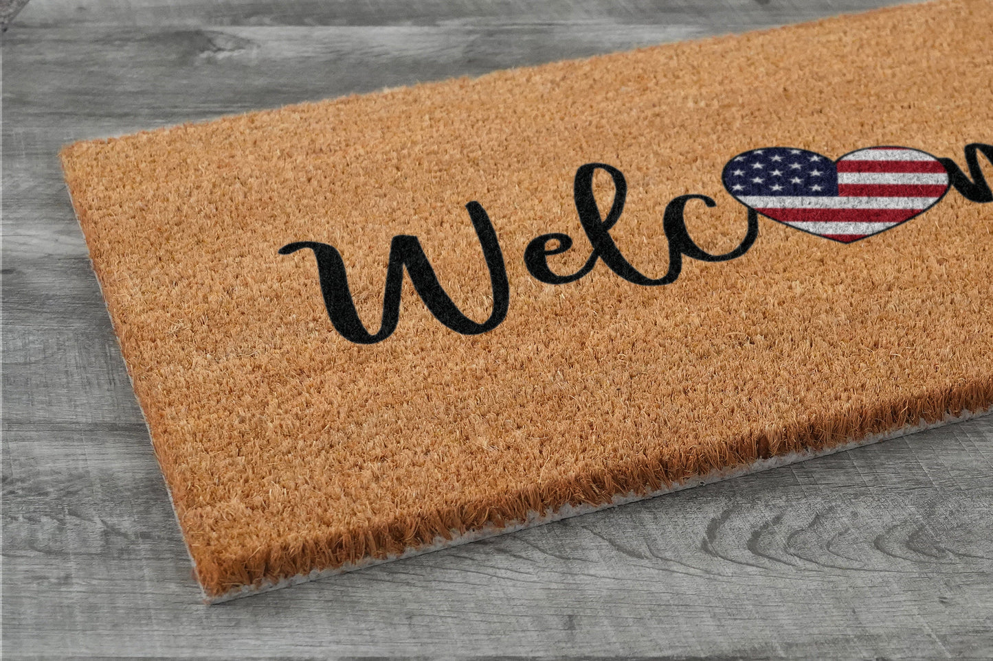 Welcome USA Doormat, USA Flag Hearth Mat, Patriotic Door Mats, Funny Doormat, Patriotic Flag Welcome Mats, US Flag Coir Doormat