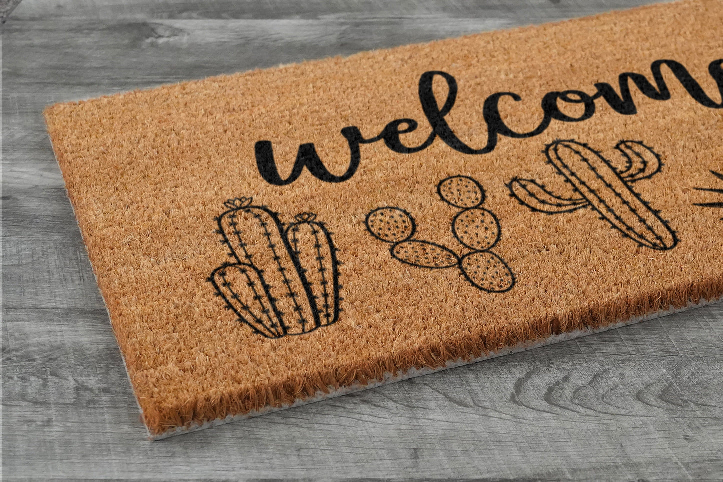 Welcome Cactus Mat, Welcome Cactus Coir Doormats, Cactus Doormats, Cactus Coir Mats, Welcome Funny Cactus Door Mats