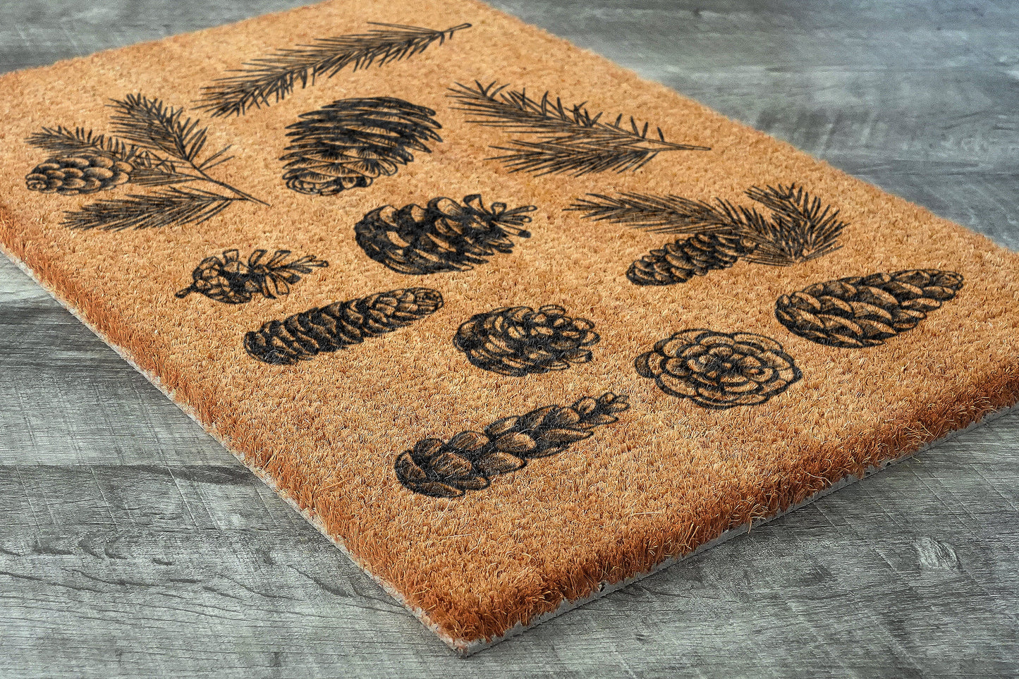 Welcome Spruce Cone Door Mats, Spruce Cones Welcome Coir Door Mats, Spruce ConeS Funny Doormat, Welcome Outdoor Coir Mat