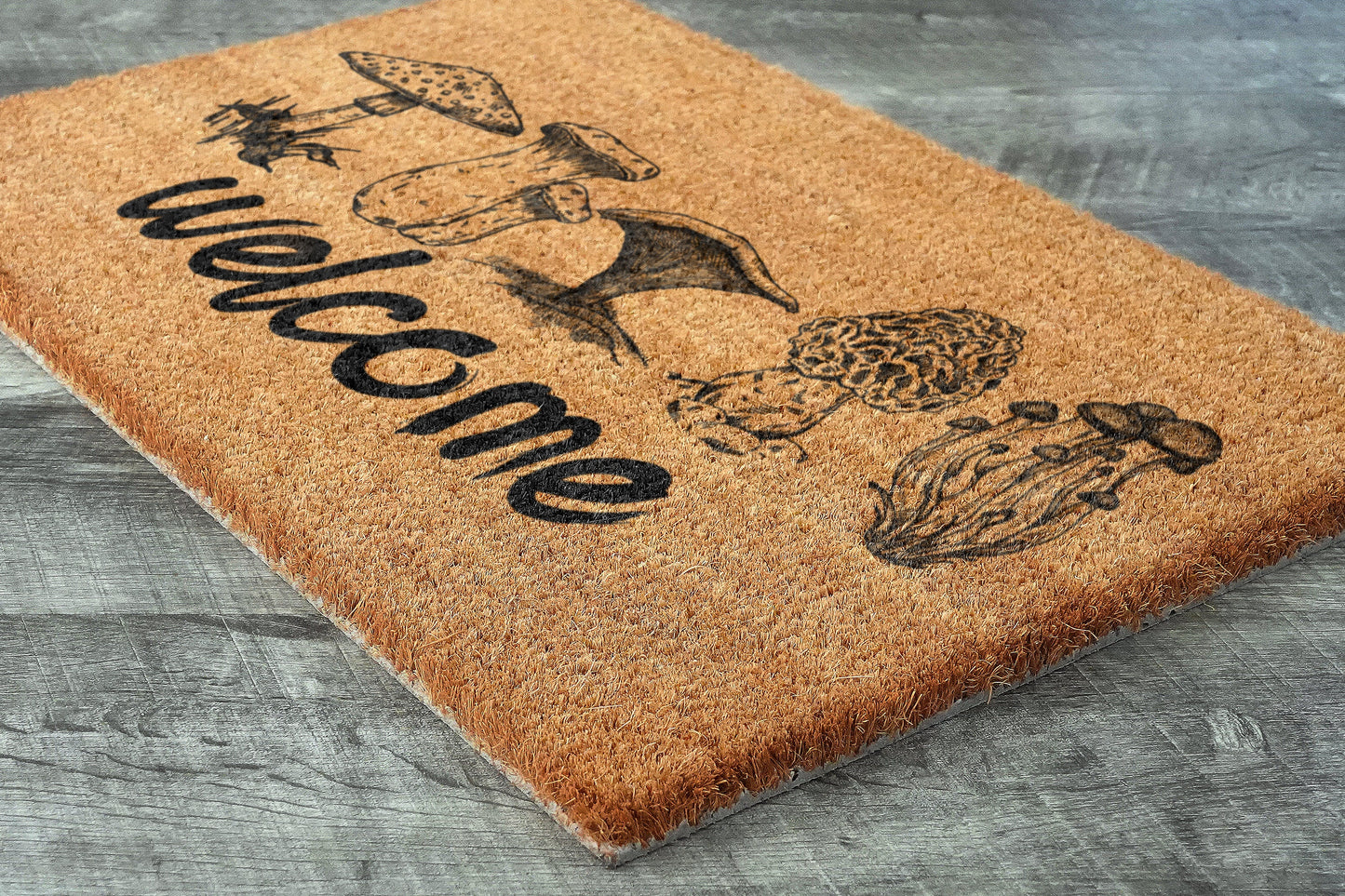 Mushroom Welcome Door Mats, Mushrooms Coir Door Mats, Mushroom Welcome Funny Doormat, Mushroom Outdoor Coir Mat