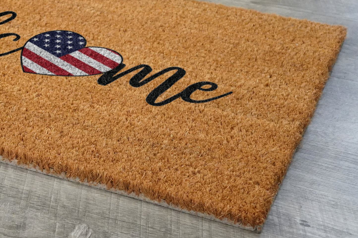 Welcome USA Doormat, USA Flag Hearth Mat, Patriotic Door Mats, Funny Doormat, Patriotic Flag Welcome Mats, US Flag Coir Doormat