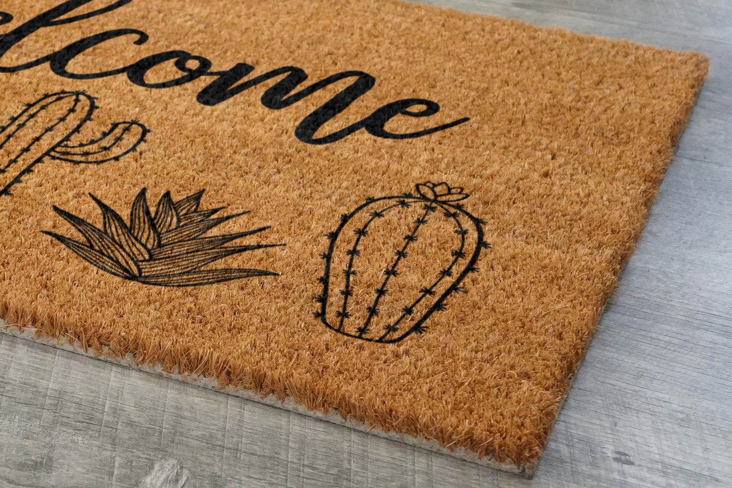 Welcome Cactus Mat, Welcome Cactus Coir Doormats, Cactus Doormats, Cactus Coir Mats, Welcome Funny Cactus Door Mats