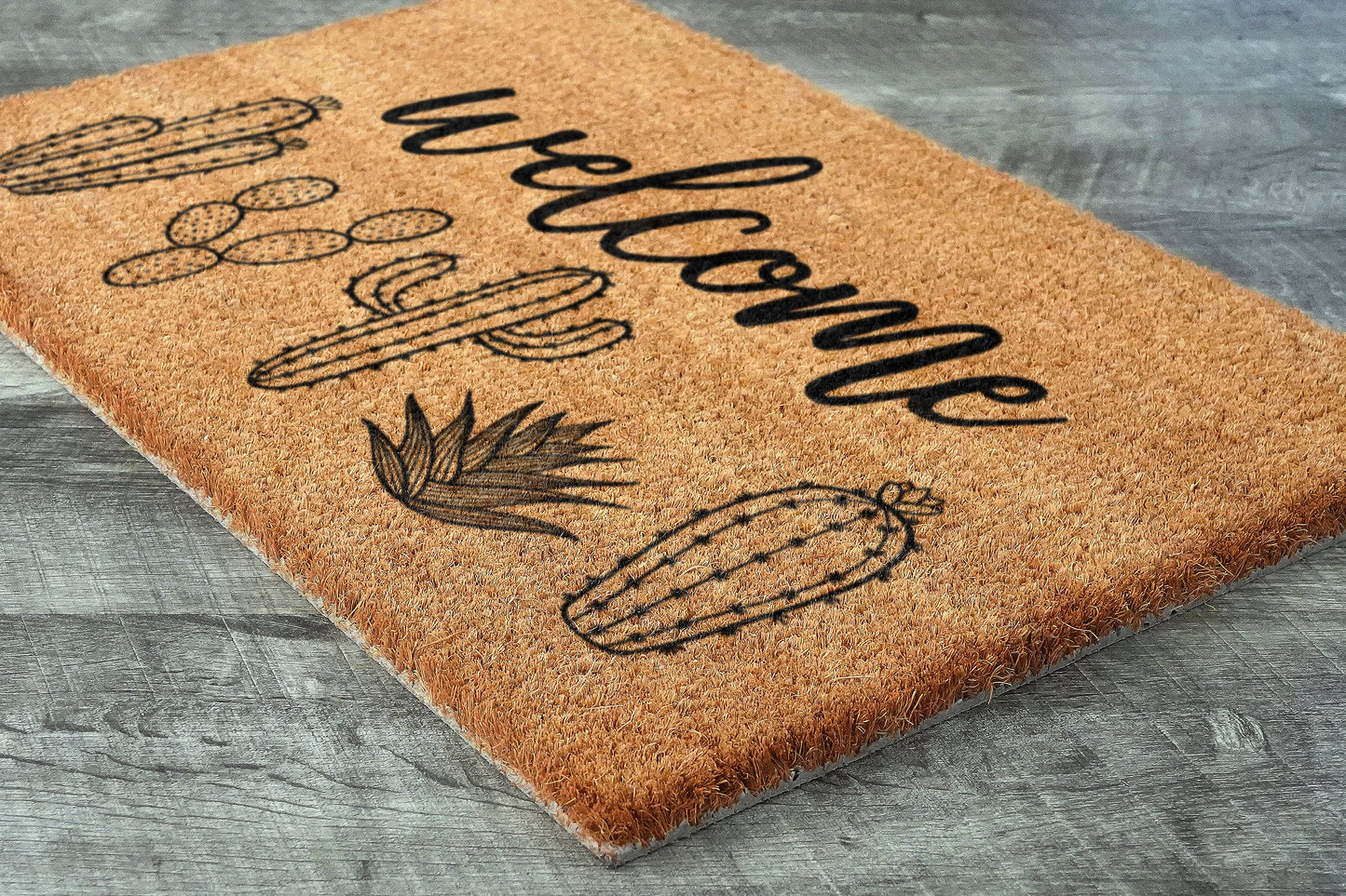 Welcome Cactus Mat, Welcome Cactus Coir Doormats, Cactus Doormats, Cactus Coir Mats, Welcome Funny Cactus Door Mats