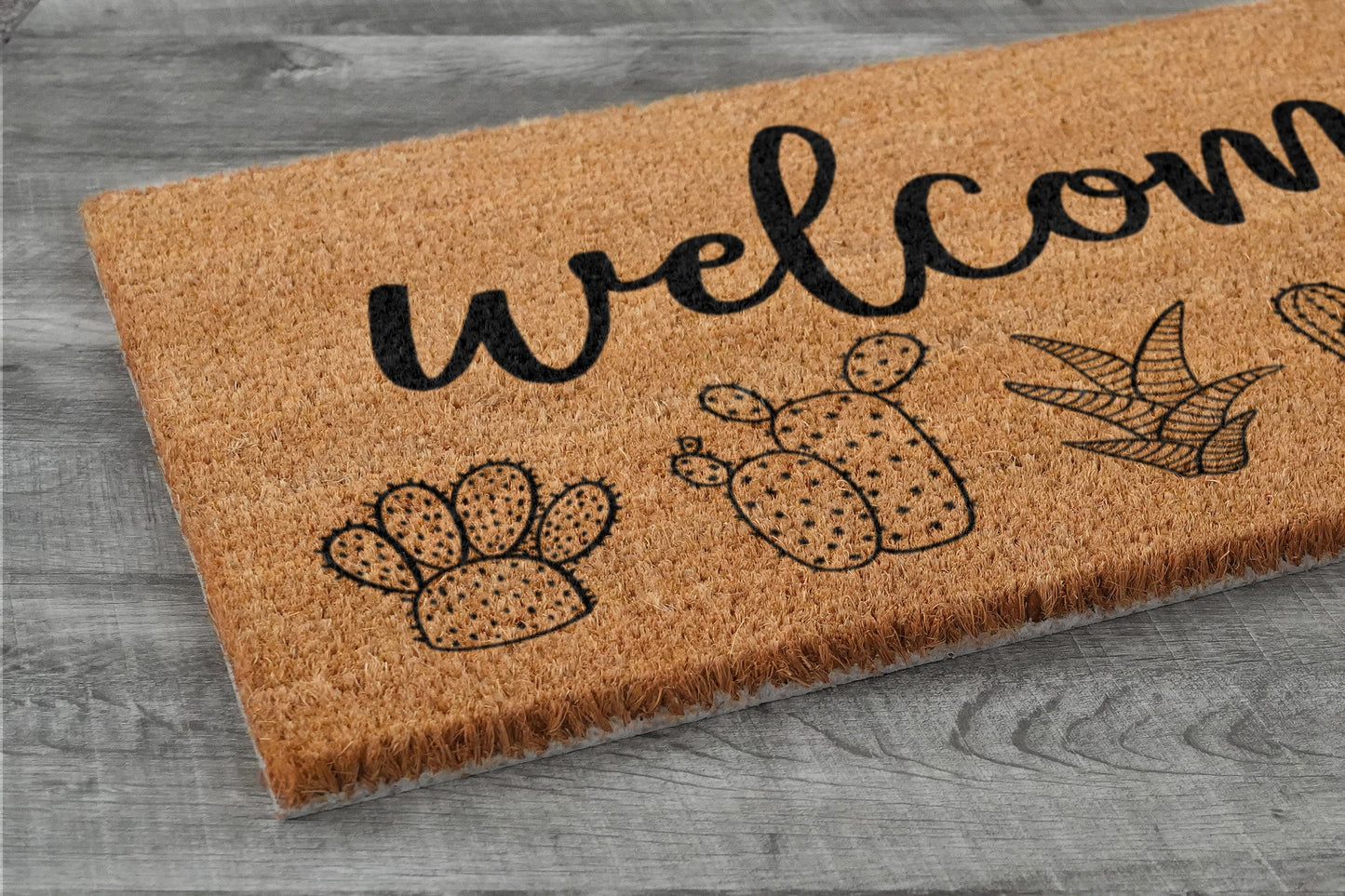 Welcome Cactus Mat, Welcome Coir Doormats, Cactus Doormats, Funny Cactus Coir Mats, Welcome Funny Cactus Door Mats