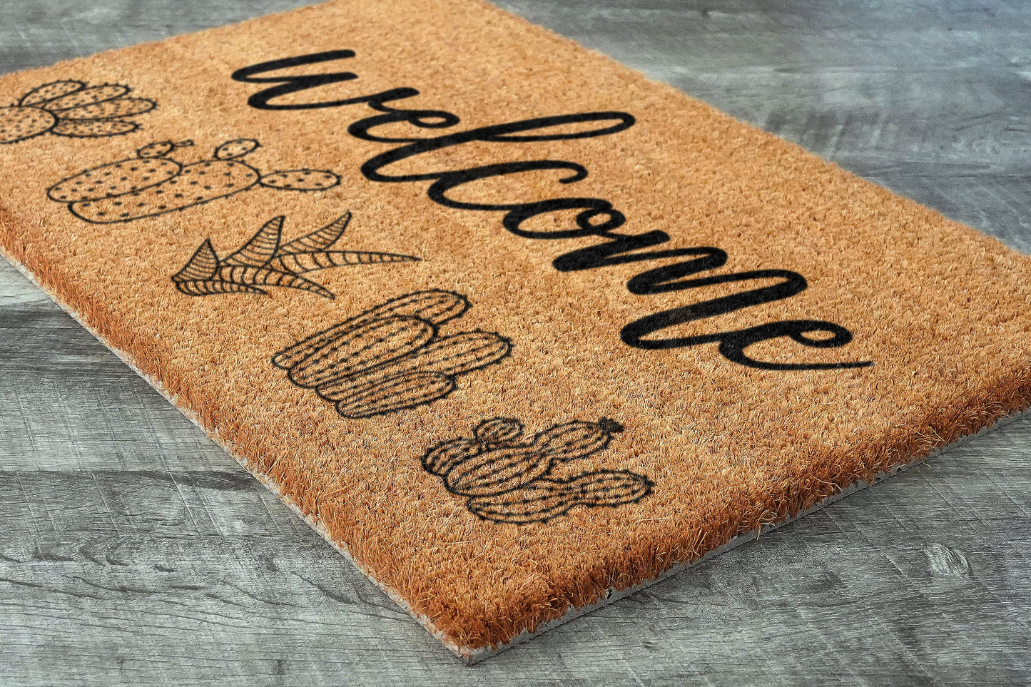Welcome Cactus Mat, Welcome Coir Doormats, Cactus Doormats, Funny Cactus Coir Mats, Welcome Funny Cactus Door Mats