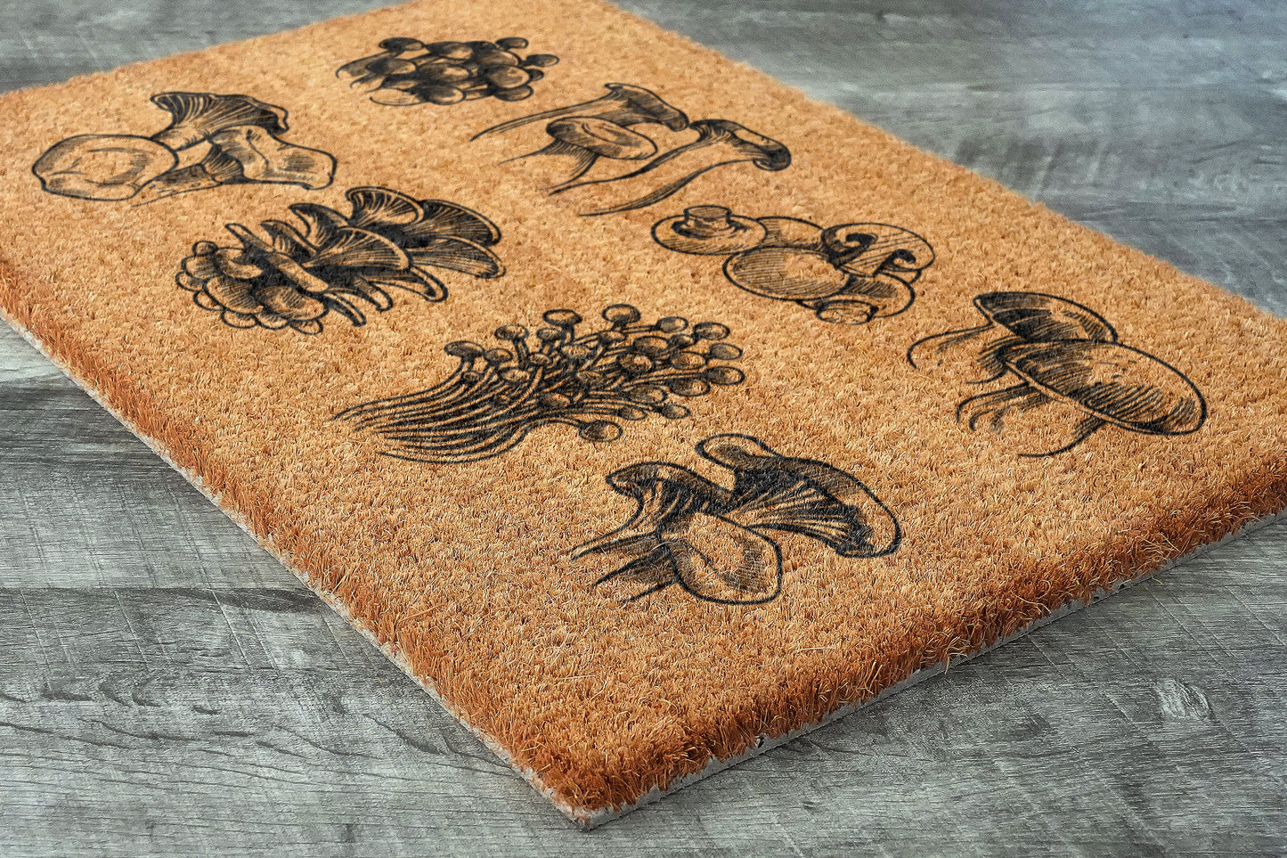 Mushroom Door Mats, Hello Mushrooms Welcome Coir Door Mats, Mushroom Funny Doormat, Hello Outdoor Coir Mat