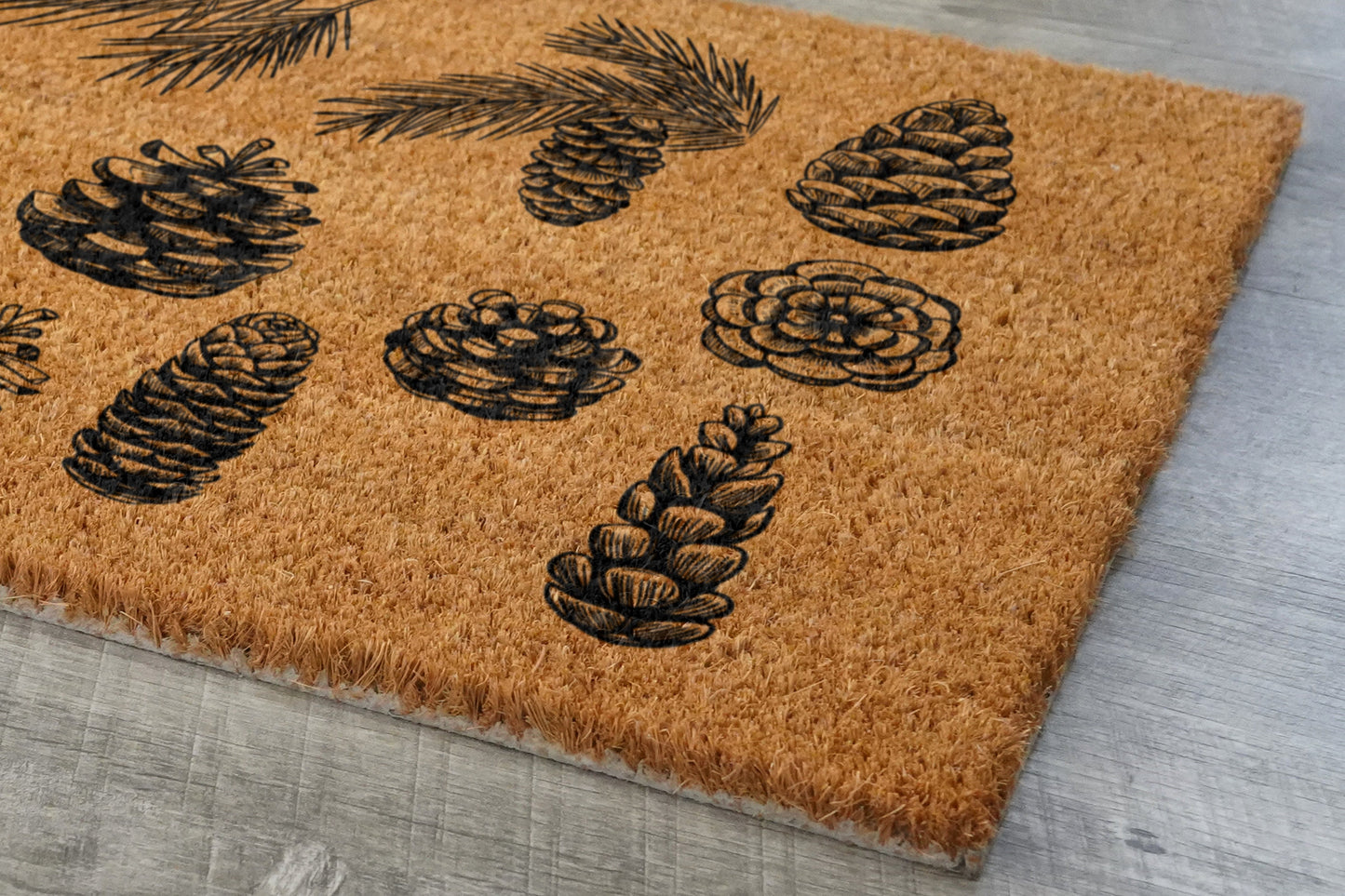 Welcome Spruce Cone Door Mats, Spruce Cones Welcome Coir Door Mats, Spruce ConeS Funny Doormat, Welcome Outdoor Coir Mat
