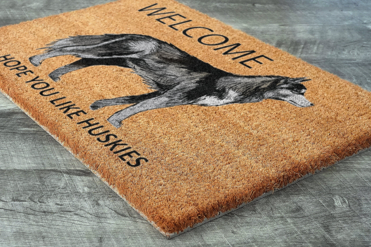 Huskies Door Mat, Welcome Huskies Door Mat Door Mats, Hope You Like Huskies Door Mat Coir Door Mats, Huskies Door Mat Outdoor Coir Mat