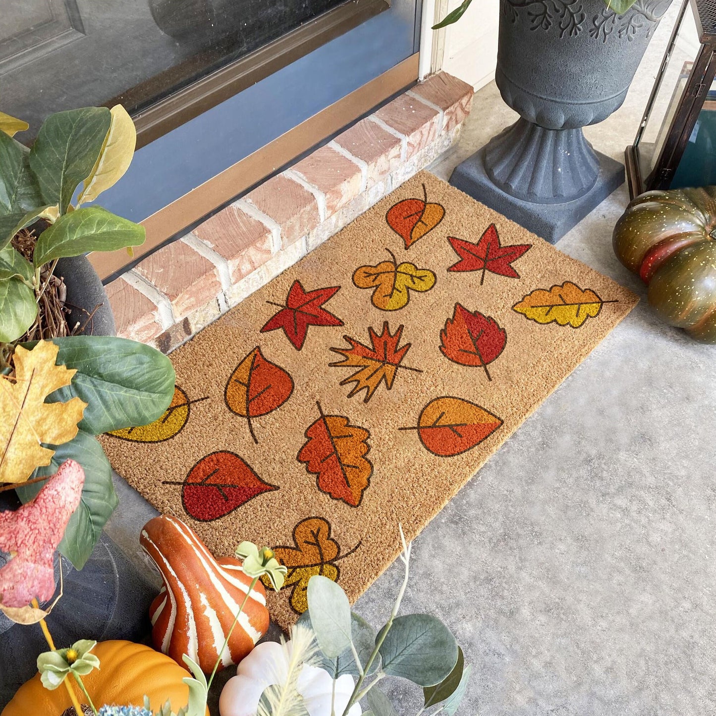 Fall Leaves, Door Mat, Coir Door Mat, Welcome Mat, Front Door Mat, Outdoor Mats, Fall Leaves Funny Doormat, Fall Welcome Mats, Coir Mats