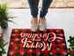 Christmas Merry Christmas, Christmas Snow and Plaid Coir Door Mat, Front Door Mat, Outdoor Mats, Funny Doormat, Welcome Mats, Coir Mats