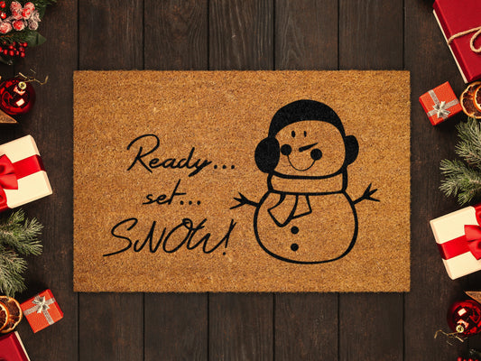 Christmas Set Snow  Doormat, Merry Christmas Coir Door Mat, Front Door Mat, Outdoor Mats, Funny Doormat, Welcome Mats, Christmas Coir Mats