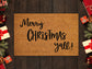 Merry Christmas Yall Doormats, Merry Christmas Coir Door Mat, Front Door Mat, Funny Christmas Doormat, Welcome Mats, Coir Mats