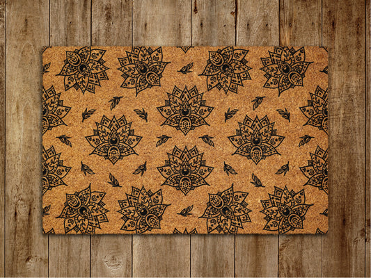 Flowers Pattern Door Mat, Spring Door Mats, Funny Doormat, Welcome Mats
