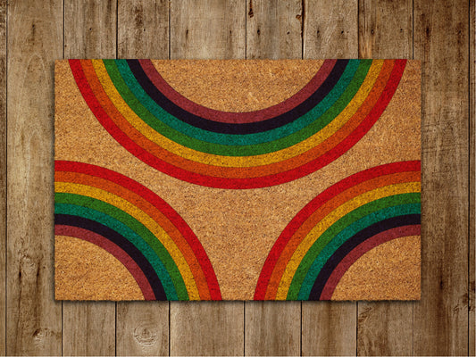 Rainbow Everywhere Door Mat, Rainbow Coir Door Mats, Couples Funny Rainbow Doormat, Welcome Rainbow Outdoor Mat