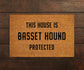 Basset Hound Coir Door Mat, Funny Dogs Door Mat, Funny This House Basset Hound Protected Doormat, Welcome Mats, Coir Mats