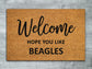 Beagles Welcome Out Door Mat, Hope You Like Beagles Door Mats, Funny Doormat, Welcome Beagles Coir Mats