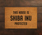 Shiba Inu Coir Door Mat, Funny Dogs Door Mat, Funny This House Shiba Inu Protected Doormat, Welcome Mats, Coir Mats