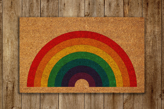 Rainbow Door Mat, Rainbow Welcome Coir Door Mats, Funny Doormat, Welcome Outdoor Mat
