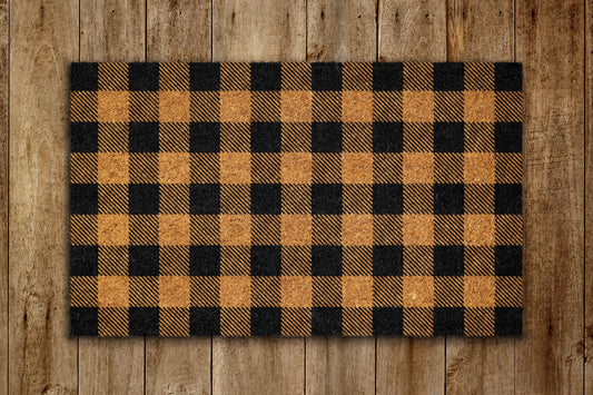 Plaid Pattern Welcome Door Mat, Plaid Welcome Coir Door Mats, Funny Doormat, Welcome Outdoor Mats