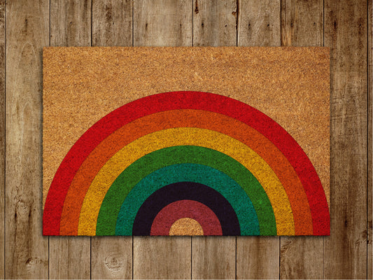 Rainbow Door Mat, Rainbow  Coir Door Mats, Funny Doormat, Welcome Rainbow Outdoor Mat