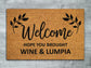 Wine and Lumpia Door Mat, Hope You Brought Wine and Lumpia Door Mats, Funny Wine Doormat, Welcome Mats