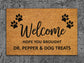 Welcome Brought Dog Treats Doormat, Hope You Brought Dr. Pepper and Dog Treats Mat, Dr. Pepper and Dog Treats Doormat, Welcome  Doormats