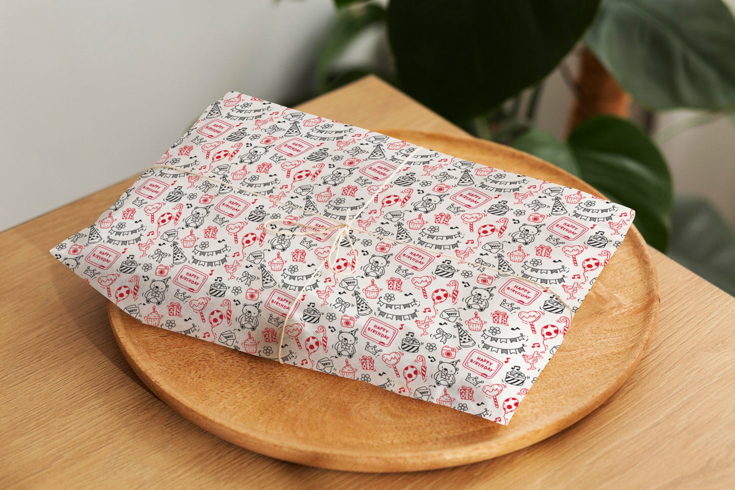 Happy Birthday Doodle Pattern Gift Wrapping Paper, Happy Birthday Doodle Wrapping Paper, Wrapping Paper, Happy Birthday Wrapping Paper